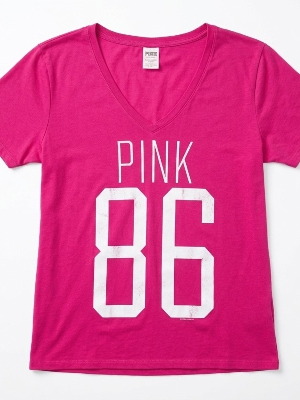 PINK Victoria's Secret Hot Pink V-Neck Graphic Tee